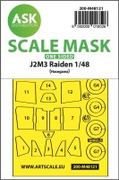 Art Scale 200-M48121 J2M3 Raiden wheels and canopy frame paint mask (outside only) 1/48