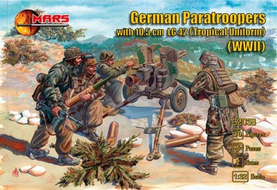 Mars MAR32038 German Paratroopers with 10,5cm tropical uniform (WWII) 1/32