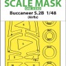 Art Scale 200-M48231 Blackburn Buccaneer S.2B wheels and canopy frame paint mask (outside only) 1/48