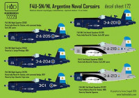 HAD 72229 Decal F4U-5N/NL Argentine Naval Corsairs 1/72