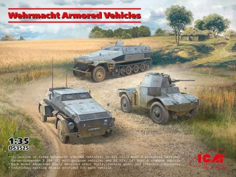 ICM DS3525 Wehrmacht Arm.Vehicles DIORAMA SET (3 kits) 1/35