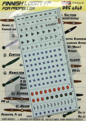 Kora Model DEC4848 Finnish logotypes for propeller декали 1/48