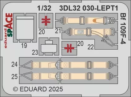 Eduard 3DL32030 Bf 109F-4 SPACE (H.2000/HAS) 1/32