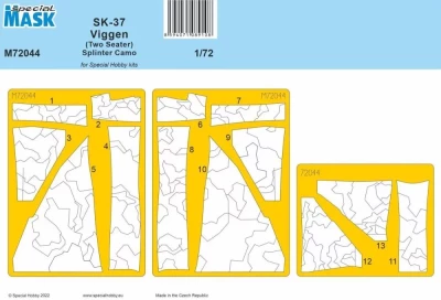 Special Hobby M72044 SK-37 Viggen two-seat Splinter CAMO mask 1/72