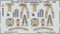 Eduard FE1140 1/48 TF-104G seatbelts late STEEL (KIN)