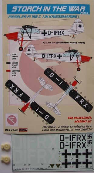 Kora Model DEC7263 Fi-156 C-1 (in Kriegsmarine, 1938/39) декали декали 1/72
