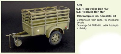 Plus model 539 1/35 US 1-ton trailer Ben Hur (incl.PE &amp; decals)