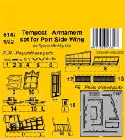 CMK SP5147 Tempest - Armament set for Port Side Wing 1/32