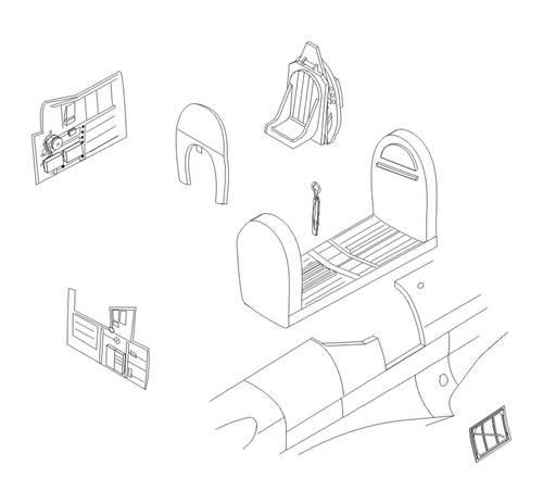 CMK 7256 Seafire FR.46/47 – Interior set for Special Hobby kit 1/72