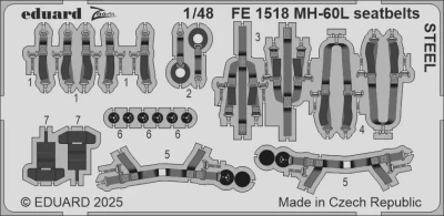 Eduard FE1518 MH-60L seatbelts STEEL (ICM) 1/48