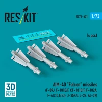 Reskit 72431 AIM-4D 'Falcon' missiles (4 pcs.) 1/72