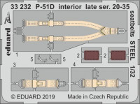 Eduard 33232 1/32 P-51D interior late 20-35 seatbelts STEEL (TA