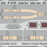 Eduard 33232 1/32 P-51D interior late 20-35 seatbelts STEEL (TA