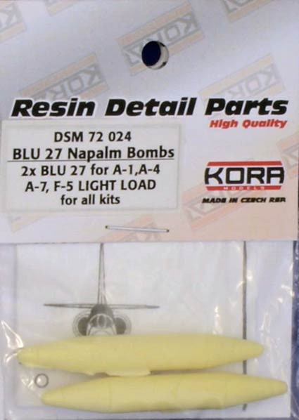 Kora Model DSM72024 BLU 27 Napalm Bombs 'Light Load' (2 pcs.) 1/72