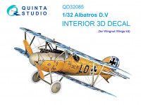 Quinta studio QD32085 Albatros D.V (Wingnut Wings) 3D Декаль интерьера кабины 1/32