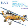 Quinta studio QD32085 Albatros D.V (Wingnut Wings) 3D Декаль интерьера кабины 1/32