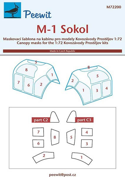 Peewit PW-M72200 1/72 Canopy mask M-1 Sokol (KP)