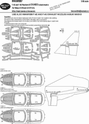 New Ware NWA-M1097 Mask F-4E, F-4G Phantom II ADVANCED (MENG) 1/48