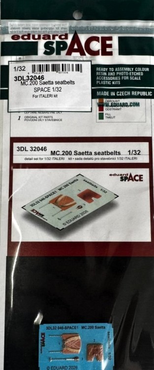 Eduard 3DL32046 MC.200 Saetta seatbelts SPACE (ITAL) 1/32