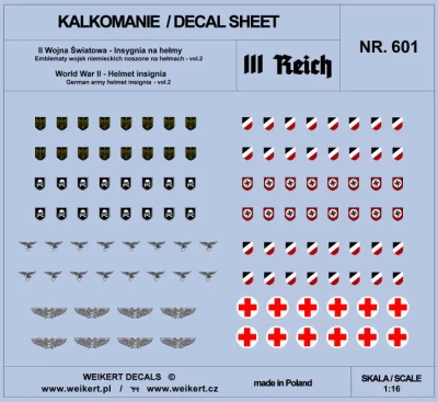 Weikert Decals 601 Helmet Insignia WWII - part 2 1/16