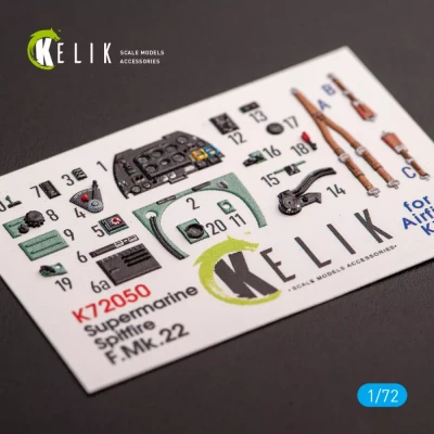 Reskit K72050 Spitfire F.Mk.22 - interior 3D decals (AIRF) 1/72