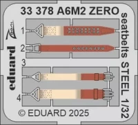 Eduard 33378 SET A6M2 Zero seatbelts STEEL (TAM) 1/32