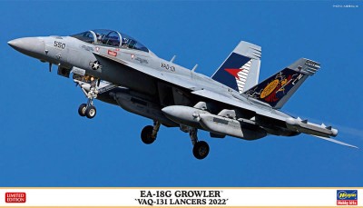 Hasegawa 02432 Самолет радиоэлектронной борьбы ВМС США EA-18G GROWLER &quot;VAQ-131 LANCERS 2022&quot; (Limited Edition) 1/72