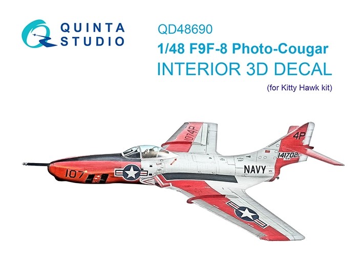 Quinta studio QD48690 F9F-8P Photo-Cougar (Kitty Hawk) 1/48