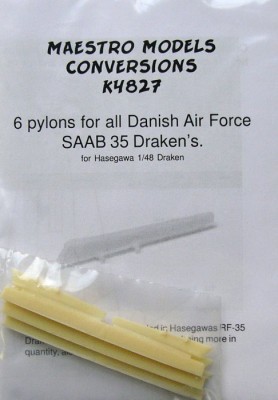 Maestro Models MMCK-4827 1/48 Danish SAAB 35 pylons (6 pcs.)