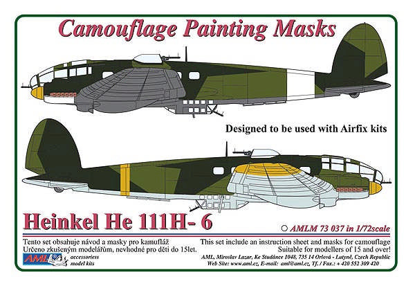 AML AMLM73037 Камуфляжные маски Heinkel He 111H-6 (AIRFIX) 1/72