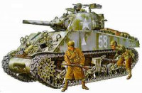 Tamiya 35251 Амер. танк М4А3 Sherman c 105-мм пушкой Howitzer, 4 ф. (неск.вариантов) 1/35