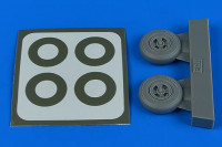 Aires 4801 Spitfire Mk.IX wheels (4-spoke) & paint masks 1/48