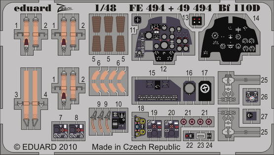 Eduard FE494 Bf 110D interior S.A. Dragon