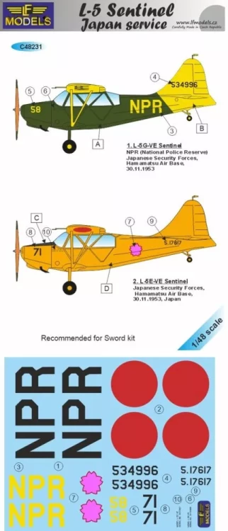 Lf Model C48231 Decals L-5 Sentinel Japanese service (SWORD) 1/48