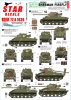 Star Decals 72-A1039 British Sherman Firefly. 75th D-Day Special. Sherman Mk.IC Hybrid and Mk.VC Firefly.144 RAC . 1st Northamptonshire Yeomanry, East Riding Yeomanry, 13th/18th Hussars, 4th/7th Royal Dragoon Guard, 4th County of London Yeomanry 1/72