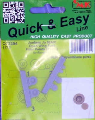 CMK Q72394 Ju 88A/C Open Wing Fuel Filler Points (2 pcs) 1/72
