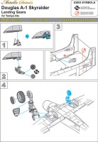 Metallic Details MDR48229 Douglas A-1H/A-1J Skyraider landing gears 3d-printed  1/48
