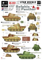 Star Decals STAR35912 Befehl-Panthers Ausf.A and G. Panther Staff and HQ tanks. Panther Ausf.A and G 1/35