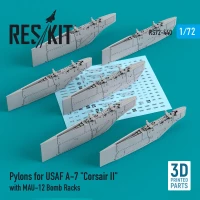 Reskit RS72-440 Pylons for USAF A-7 'Corsair II' w/ MAU-12 1/72