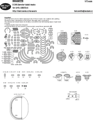 New Ware NWA-M1228 Mask B-24H Liberator (AIRFIX A09010) 1/72