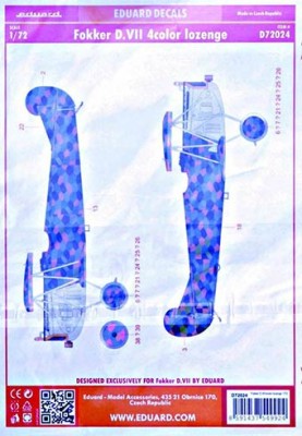 Eduard D72024 Decals 1/72 Fokker D.VII 4color lozenge (EDU)