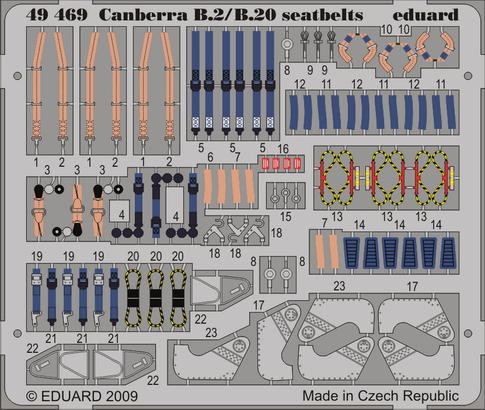 Eduard 49469 Canberra B2/B20 seatbelts AIR