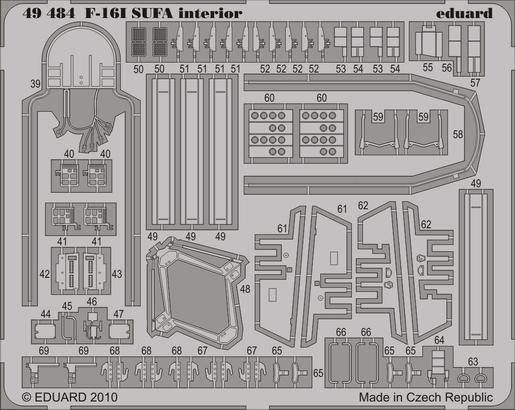 Eduard 49484 F-16I SUFA interior S.A. Hasegawa