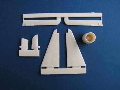 Pavla Models U48-23 F9F-2 rudder and elevators, jetpipe for Trumpeter 1:48