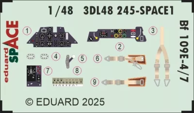 Eduard 3DL48245 Bf 109E-4/7 SPACE (TAM) 1/48