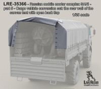 LiveResin LRE35366 Russian mobile mortar complex SANI - part 5 - Cargo vehicle conversion set: the rear wall of the canvas tent with open back flap 1/35