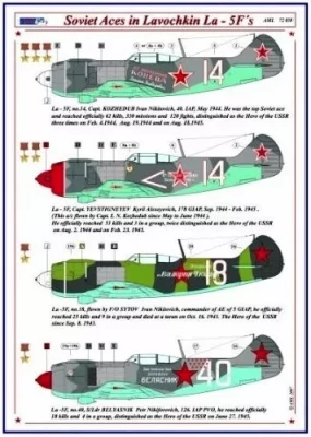 AML AMLD72050 Decals Soviet Aces in La-5F's 1/72