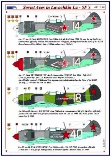 AML AMLD72050 Decals Soviet Aces in La-5F's 1/72