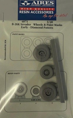 Aires 4871 B-26K Invader early wheels&amp;p.masks Diamond p. 1/48
