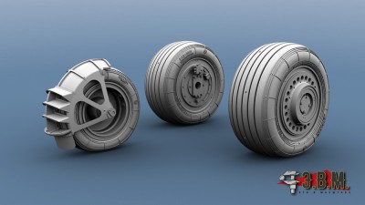 ЭВМ RS48019 Су-25 колеса шасси 1/48